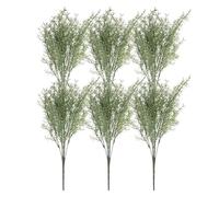sourcing map 6Pcs Artificial Grass Plants, 14.6" Plastic Fake Tall Grass Greenery Shrubs Outdoor Artificial Shrubs Faux Bushes for Home Garden Front Decor, Green