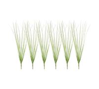 sourcing map 6Pcs Artificial Grass Plants, 18.5" Plastic Fake Wheat Grass Greenery Shrubs Outdoor Artificial Shrubs Faux Bushes for Home Garden Front Decor, Green