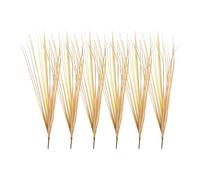 sourcing map 6Pcs Artificial Grass Plants, 20.5" Plastic Fake Wheat Grass Greenery Shrubs Outdoor Artificial Shrubs Faux Bushes for Home Garden Front Decor, Pink/Light Yellow