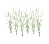 sourcing map 6Pcs Artificial Grass Plants, 20.5" Plastic Fake Wheat Grass Greenery Shrubs Outdoor Artificial Shrubs Faux Bushes for Home Garden Front Decor, Light Green
