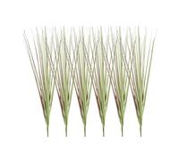 sourcing map 6Pcs Artificial Grass Plants, 20.5" Plastic Fake Wheat Grass Greenery Shrubs Outdoor Artificial Shrubs Faux Bushes for Home Garden Front Decor, Light Purple/Green