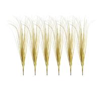 sourcing map 6Pcs Artificial Grass Plants, 20.5" Plastic Fake Wheat Grass Greenery Shrubs Outdoor Artificial Shrubs Faux Bushes for Home Garden Front Decor, Light Yellow