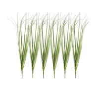 sourcing map 6Pcs Artificial Grass Plants, 20.5" Plastic Fake Wheat Grass Greenery Shrubs Outdoor Artificial Shrubs Faux Bushes for Home Garden Front Decor, Red