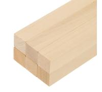 sourcing map 6Pcs Basswood Sticks, 15mm x 15mm x 305mm Square Wooden Dowel Rods Strips Craft Natural Wood Trim Slats Lumber for DIY Arts Painting Decoration Model Projects Whittling Hand Carved
