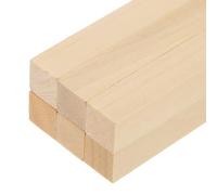 sourcing map 6Pcs Basswood Sticks, 18mm x 18mm x 305mm Square Wooden Dowel Rods Strips Craft Natural Wood Trim Slats Lumber for DIY Arts Painting Decoration Model Projects Whittling Hand Carved
