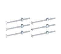 sourcing map 6Pcs Bed Frame Bolts, M6 x 100mm Hex Socket Head Screws Bolts Barrel Nuts Bunk Bed Bolt Furniture Screws with Rice-shaped Head Barrel Nut for Chairs Cots, Silver