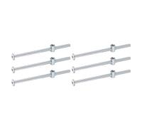 sourcing map 6Pcs Bed Frame Bolts, M6 x 120mm Hex Socket Head Screws Bolts Barrel Nuts Bunk Bed Bolt Furniture Screws with Rice-shaped Head Barrel Nut for Chairs Cots, Silver