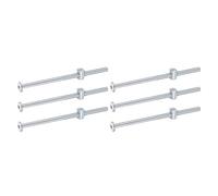 sourcing map 6Pcs Bed Frame Bolts, M6 x 120mm Hex Socket Head Screws Bolts Barrel Nuts Bunk Bed Bolt Furniture Screws with Slotted Head Barrel Nut for Chairs Cots, Silver