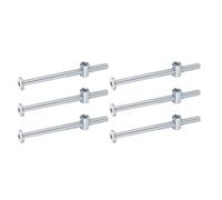 sourcing map 6Pcs Bed Frame Bolts, M6 x 90mm Hex Socket Head Screws Bolts Barrel Nuts Bunk Bed Bolt Furniture Screws with Rice-shaped Head Barrel Nut for Chairs Cots, Silver