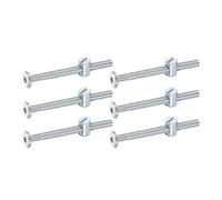 sourcing map 6Pcs Bed Frame Bolts,M6x70mm Hex Socket Head Screws Silver | Bolts Barrel Nuts,Bunk Bed Bolt,Furniture Screws,with Slotted Head Barrel Nut,for Chairs Cots