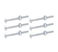 sourcing map 6Pcs Bed Frame Bolts,M6x75mm Hex Socket Head Screws Silver | Bolts Barrel Nuts,Bunk Bed Bolt,Furniture Screws,with Slotted Head Barrel Nut,for Chairs Cots