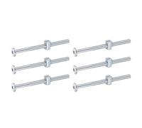 sourcing map 6Pcs Bed Frame Bolts,M6x85mm Hex Socket Head Screws Silver | Bolts Barrel Nuts,Bunk Bed Bolt,Furniture Screws,with Slotted Head Barrel Nut,for Chairs Cots