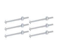 sourcing map 6Pcs Bed Frame Bolts,M6x90mm Hex Socket Head Screws Silver | Bolts Barrel Nuts,Bunk Bed Bolt,Furniture Screws,with Slotted Head Barrel Nut,for Chairs Cots