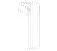 sourcing map 6pcs Big Eye Beading Pin 5.5 Inch Stainless Steel Long Curved Beading Needles Embroidery Sewing Needle with Handle