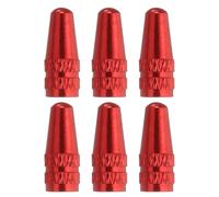 sourcing map 6pcs Bike Valve Caps Anodized Aluminum Road Bicycle Air Tire Valve Caps Dust Caps for MTB Road Racing Bicycle, Red