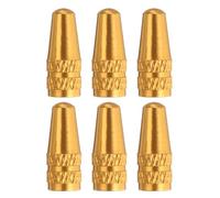 sourcing map 6pcs Bike Valve Caps Anodized Aluminum Road Bicycle Air Tire Valve Caps Dust Caps for MTB Road Racing Bicycle, Gold
