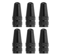 sourcing map 6pcs Bike Valve Caps Anodized Aluminum Road Bicycle Air Tire Valve Caps Dust Caps for MTB Road Racing Bicycle, Black