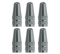 sourcing map 6pcs Bike Valve Caps Anodized Aluminum Road Bicycle Air Tire Valve Caps Dust Caps for MTB Road Racing Bicycle, Grey