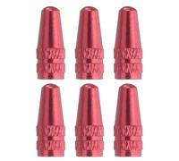 sourcing map 6pcs Bike Valve Caps Anodized Aluminum Road Bicycle Air Tire Valve Caps Dust Caps for MTB Road Racing Bicycle, Pink