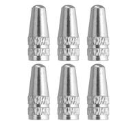 sourcing map 6pcs Bike Valve Caps Anodized Aluminum Road Bicycle Air Tire Valve Caps Dust Caps for MTB Road Racing Bicycle, Silver