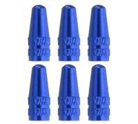 sourcing map 6pcs Bike Valve Caps Anodized Aluminum Road Bicycle Air Tire Valve Caps Dust Caps for MTB Road Racing Bicycle, Blue