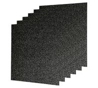 sourcing map 6Pcs Black Glitter Acrylic Sheets 1/8" Thickness 8" x 8" Glossy PMMA Fluorescent Plastic Sheets Extruded Translucent Blanks for DIY Art Crafting Laser Cutting & Engraving