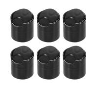 Sourcing Map 6Pcs Black Plastic Bottle Cap, 28/410, 1.3x1.2x1.1 Inch, Easy Quantitative Dispensing, Pressure Resistant Design, Home Use, Refillable Bottles, Shampoo Bottles