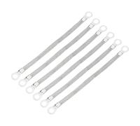 sourcing map 6Pcs Braided Ground Strap 8" x 0.4" Tinned Copper Universal Automotive Flexible Bare Flat Ground Strap Connectors with Terminal Plugs for Most Car Vehicle