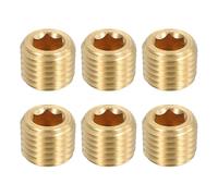 sourcing map 6Pcs Brass Pipe Plug Fitting, 1/16" NPT Male Hex Counter Sunk Plug, Internal Thread Socket Pipe Plug for Closing the End of Pipe, Air Tanks