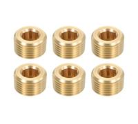 sourcing map 6Pcs Brass Pipe Plug Fitting, 3/8" NPT Male Hex Counter Sunk Plug, Internal Thread Socket Pipe Plug for Closing the End of Pipe, Air Tanks