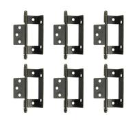 sourcing map 6Pcs Cabinet Hinges Full Inset, 3.4x0.78Inch Partial Wrap Long Hinge, Bronze