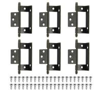 sourcing map 6Pcs Cabinet Hinges Full Inset, 3.4x0.8Inch Partial Wrap Long Axis Tip Hinge Vintage Semi-Wraparound Cover Cabinet Furniture Hinge with Screws, Bronze