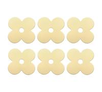 sourcing map 6Pcs Cabinet Knob Backplate, 35mm x 42mm Classical Furniture Decorative Brass Backplate Washers, Vintage Flower Shape Gasket Hardware for Doors, Drawers, Closets, Brass