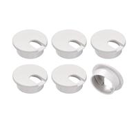 sourcing map 6Pcs Cable Hole Cover, 1.38Inch/35mm ABS Desk Cable Wire Cord Grommet Hole Cover for Office Computer Desk Wire Organizer, White