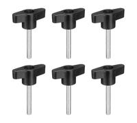 sourcing map 6Pcs Clamping Screw Knob, M5 x 35mm Metric Carbon Steel t Shaped Thumb Screws Handle for Quick Remove Hand Tightening Knob Replacement