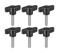 sourcing map 6Pcs Clamping Screw Knob, M6 x 30mm Metric Carbon Steel T Shaped Thumb Screws Handle for Quick Remove Hand Tightening Knob Replacement