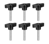 sourcing map 6Pcs Clamping Screw Knob, M6 x 35mm Metric Carbon Steel t Shaped Thumb Screws Handle for Quick Remove Hand Tightening Knob Replacement