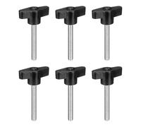 sourcing map 6Pcs Clamping Screw Knob, M6 x 45mm Metric Carbon Steel t Shaped Thumb Screws Handle for Quick Remove Hand Tightening Knob Replacement
