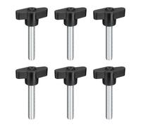 sourcing map 6Pcs Clamping Screw Knob, M8 x 45mm Metric Carbon Steel t Shaped Thumb Screws Handle for Quick Remove Hand Tightening Knob Replacement