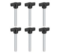 sourcing map 6Pcs Clamping Screw Knob, M8 x 70mm Metric Carbon Steel t Shaped Thumb Screws Handle for Quick Remove Hand Tightening Knob Replacement