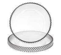 sourcing map 6pcs Clear Charger Plates Bulk 13" Black