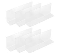 sourcing map 6pcs Clear Shelf Dividers, 10"x3.9" Plastic L-Shaped Shelf Separator, Transparent Organizer Divider for Supermarket Store Commodity Classification