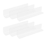 sourcing map 6pcs Clear Shelf Dividers, 12"x2.4" Plastic L-Shaped Shelf Separator, Transparent Organizer Divider for Supermarket Store Commodity Classification