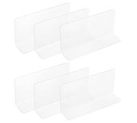sourcing map 6pcs Clear Shelf Dividers, 8"x3.9" Plastic L-Shaped Shelf Separator, Transparent Organizer Divider for Supermarket Store Commodity Classification