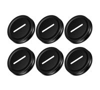 sourcing map 6Pcs Coin Slot Bank Lid for Mason Jar, Regular Mouth Tin Plate Caps Inserts Fit for Canning Jars Cover, 70mm/2.76", Black