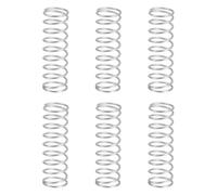 sourcing map 6Pcs Compression Springs, 1.2mm Wire Diameter x 15mm OD x 50mm Length 304 Stainless Steel Extension Spring Ballpoint Pen Pressure Springs for Shop Home Repairs, Silver