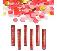 sourcing map 6Pcs Confetti Popper for Wedding, Paper Confetti Happy Birthday Table Scatter Confetti Dots for Birthday Graduation Christmas Party Supplies Decorations, 12" Red