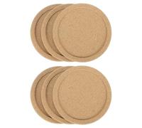 sourcing map 6pcs Cork Coasters 4 Inch 0.4 Inch Thick Non-Slip Heat-Resistant Absorbent Blank Coasters with Lip Reusable Wooden Coffee Coaster for Drink Home Office Bar DIY Crafts