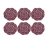sourcing map 6Pcs Crochet Doilies Handmade Tray Doilies 4" Round Cloth Placemats Lace Coasters for Crafts, Daily Use, Festivals, Home Decoration, Burgundy