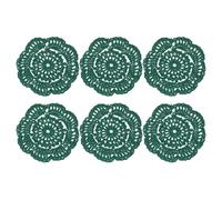 sourcing map 6Pcs Crochet Doilies Handmade Tray Doilies 4" Round Cloth Placemats Lace Coasters for Crafts, Daily Use, Festivals, Home Decoration, Dark Green